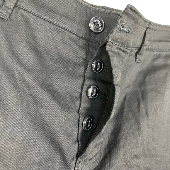 ASOS High-rise Button Fly Black Cotton Blend Business Casual Shorts Size 12 - Picture 3 of 14